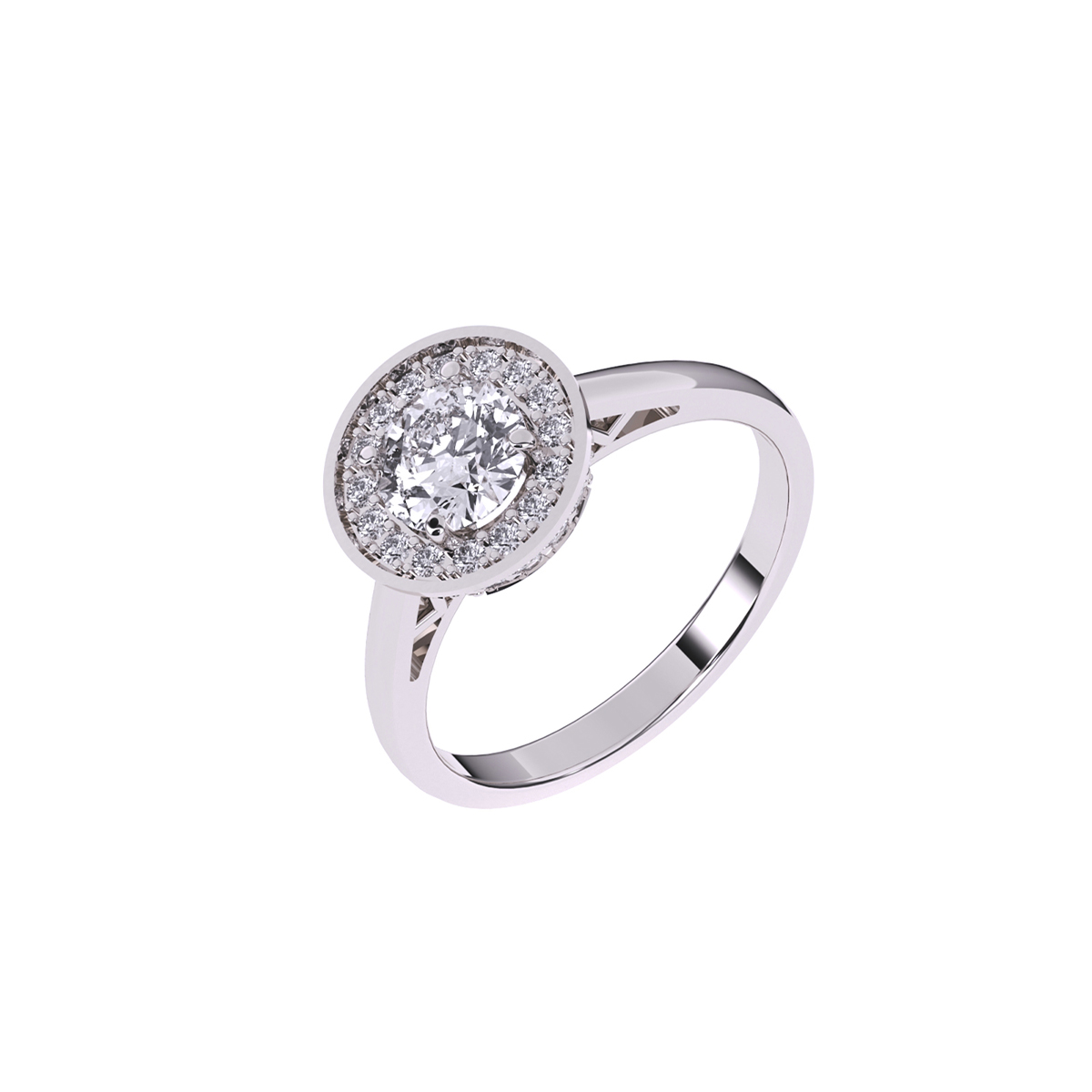 Charming Bezel Set Round Cluster Halo Ring